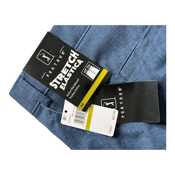 PGA Tour Men's Stretch Elastica Active Waistband Turkish Sea‎ Golf Shorts, Sz 44 - Picture 5 of 16
